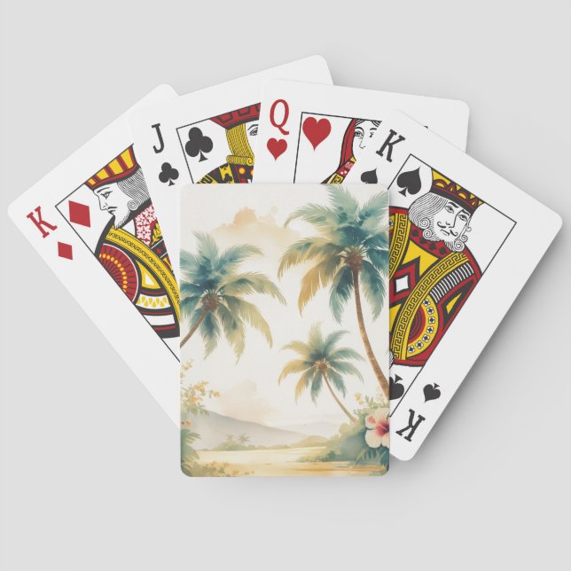 Vintage Style Hawaiian Travel Honolulu Playing Cards (Back)