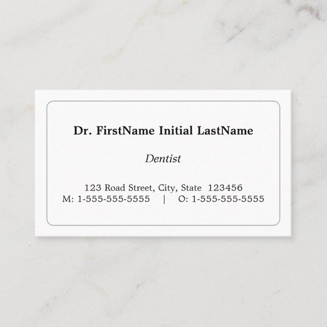 Vintage Style Healthcare Specialist Business Card (Front)