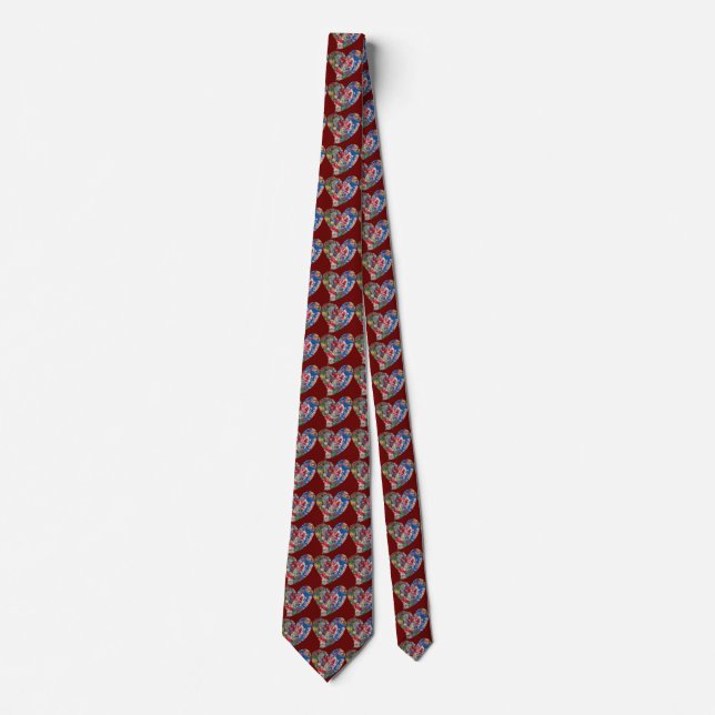 Vintage Style Hearts Roses Art Tie (Front)