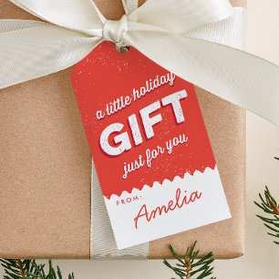 Vintage Style Holiday red and white Gift Tags