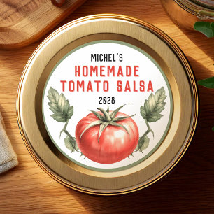 Vintage style homemade Tomato Salsa canning Classic Round Sticker