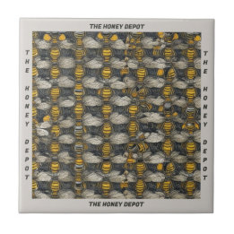 Vintage Style HoneyBee Pattern Name Ceramic Tile