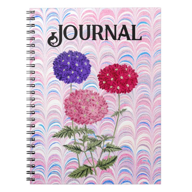 Vintage Style Hydrangea Flower Art Journal (Front)