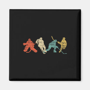 Vintage Style Ice Hockey Magnet