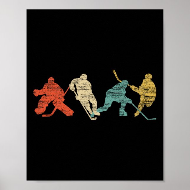 Vintage Style Ice Hockey  Poster (Front)