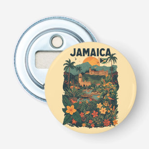 Vintage Style Jamaica Travel Illustration Bottle Opener
