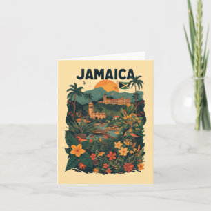 Vintage Style Jamaica Travel Illustration Card