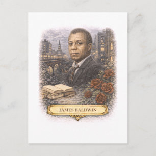 Vintage-Style James Baldwin Writer Postcard
