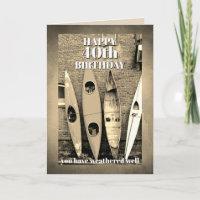 vintage style kayak Birthday humour to personalise