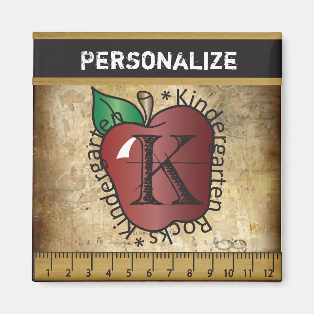 Vintage Style Kindergarten Teacher Magnet (Front)