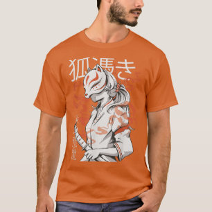 Vintage Style Kitsune Japanese Anime Otaku Aesthet T-Shirt