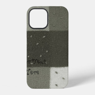 vintage style knitted patchwork design black white iPhone 12 case