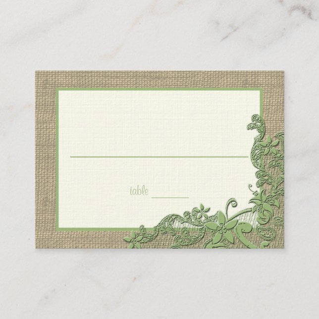 Vintage Style Lace Design Place Card (Front)