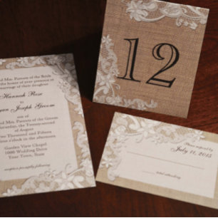Vintage Style Lace Design Table Number