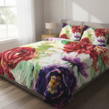 Vintage Style Large Watercolor Flowers