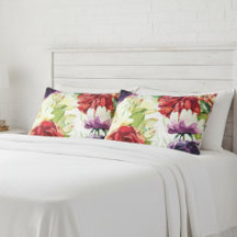 Vintage Style Large Watercolor Flowers