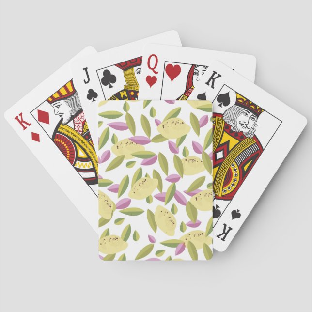Vintage style lemon pattern playing cards (Back)