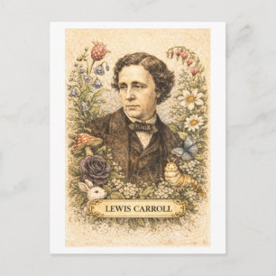 Vintage-Style Lewis Carroll Writer Postcard