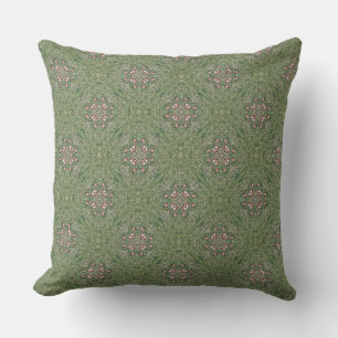 Vintage Style Light Green and Pink Flower Patches Cushion