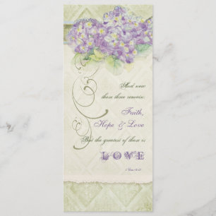 Vintage Style Lilac Hydrangea - Wedding Program Programme