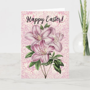 Vintage Style Lily Bunch Pink Easter Card