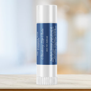 Vintage style lip balm tube label - blue