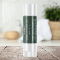 Vintage style lip balm tube label - green