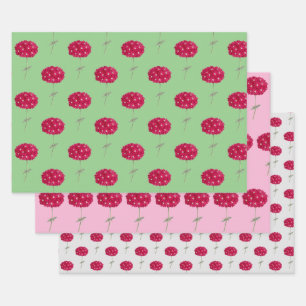 Vintage Style Magenta Hydrangea Wrap Craft Wrapping Paper Sheet