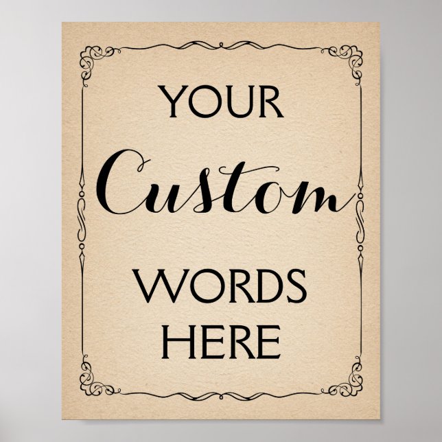Vintage style  make your own custom sign (Front)