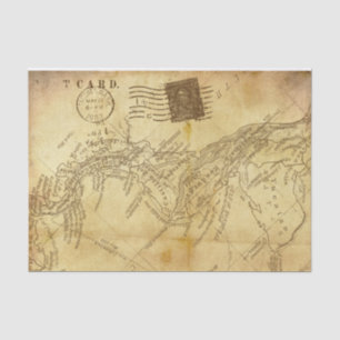 Vintage Style Map on Parchment Paper