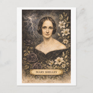 Vintage-Style Mary Shelley Writer Postcard