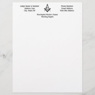 Vintage Style Masonic Lodge Letterhead Template