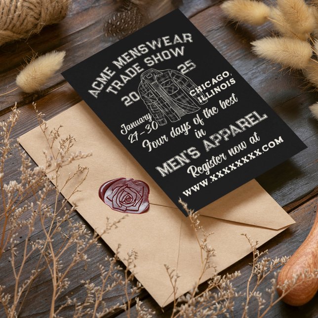 Vintage-Style Menswear Trade Show Invitation (Creator Uploaded)