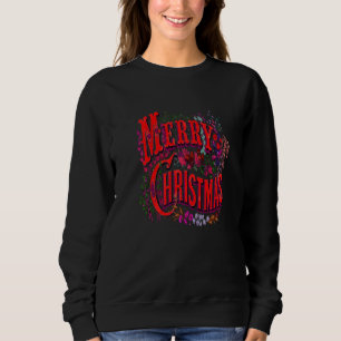 Vintage Style Merry Christmas Holiday Greeting Vec Sweatshirt