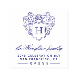 Vintage Style Monogram Frame Return Address Self-inking Stamp