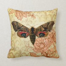 Vintage Style Moth Cushion