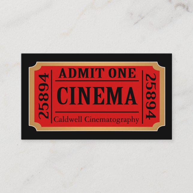 Vintage Style Movie Ticket Stub (Front)
