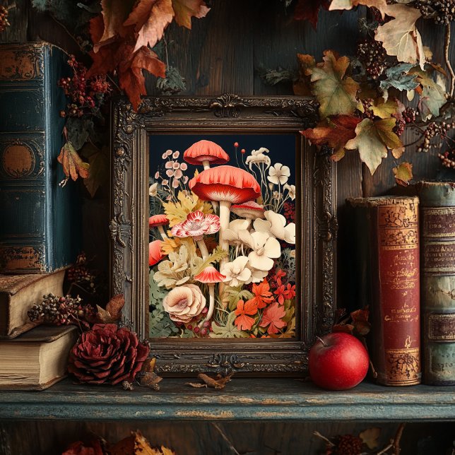 Vintage Style Mushroom Art Poster (Creator Uploaded)