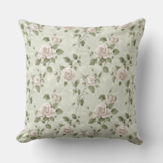 Vintage style neutral floral pattern cushion
