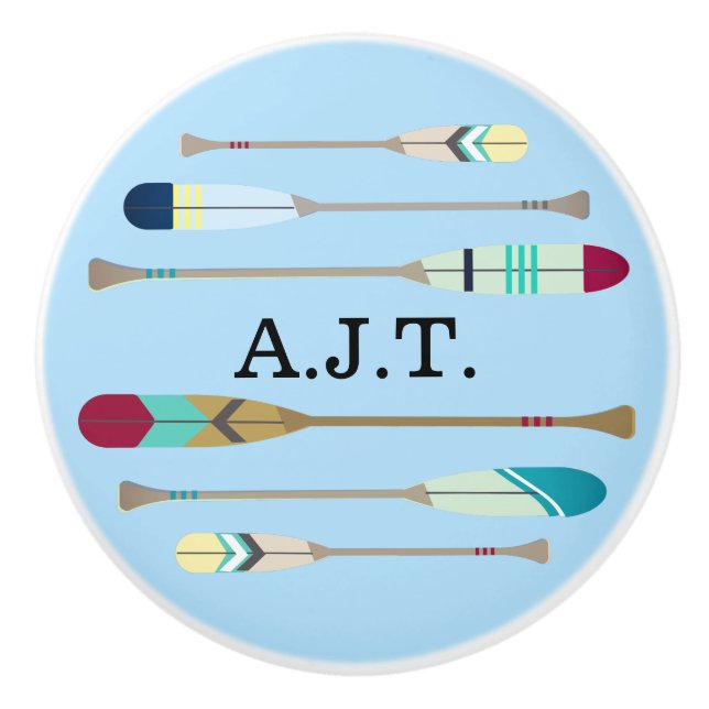 Vintage-style Oars Ceramic Knob (Front)