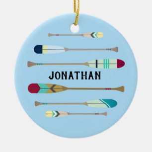 Vintage-style Oars Ceramic Tree Decoration
