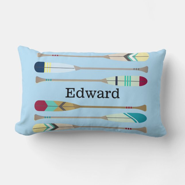 Vintage-style Oars Lumbar Cushion (Front)