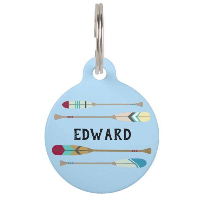 Vintage-style Oars Pet Tag (Front)