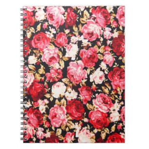 Vintage style of tapestry flowers fabric pattern notebook