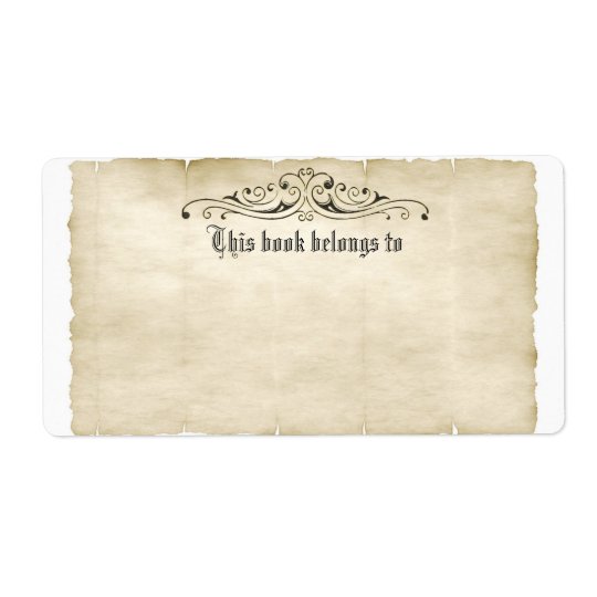 Vintage Style Old Parchment Add Your Name Label Shipping Label