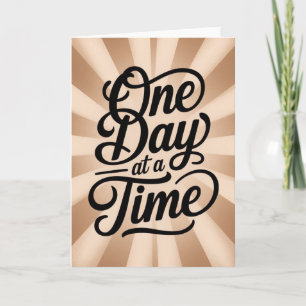 Vintage Style "One Day at a Time" Recovery Card