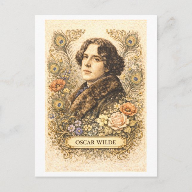 Vintage-Style Oscar Wilde Writer Postcard (Front)