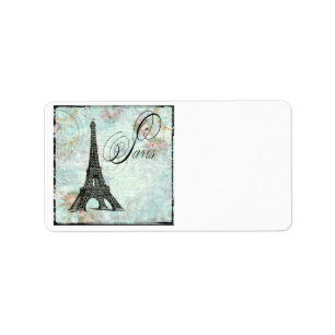 Vintage Style Paris Eiffel Tower Label