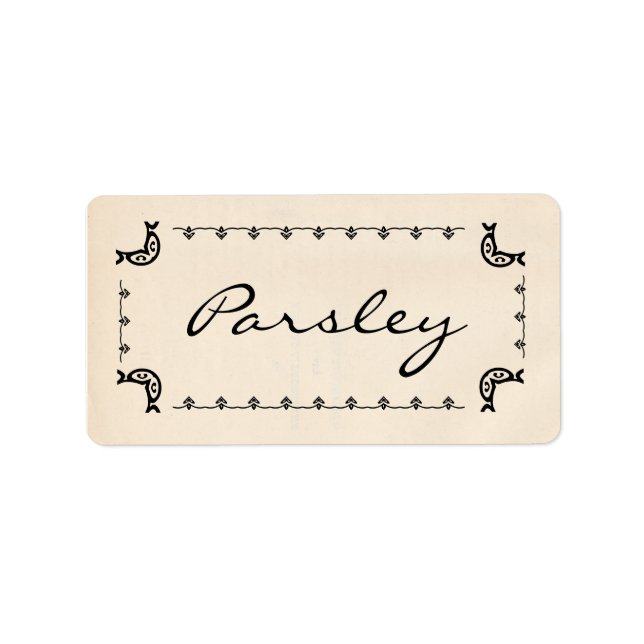 Vintage-Style Parsley Labels (Front)