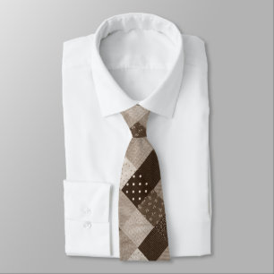 vintage style patchwork fabric design sepia tie